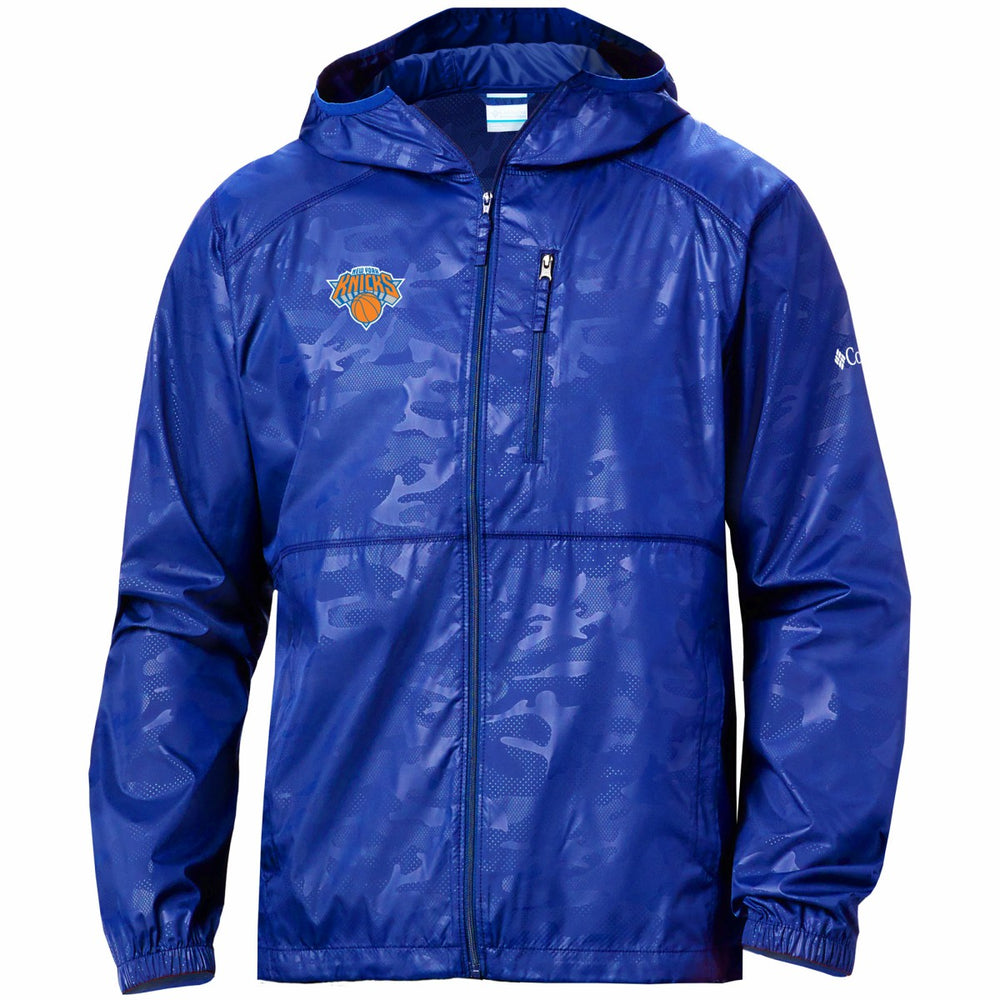 New York Knicks Camo Flash Forward Full-Zip Windbreaker Jacket Blue - NBA
