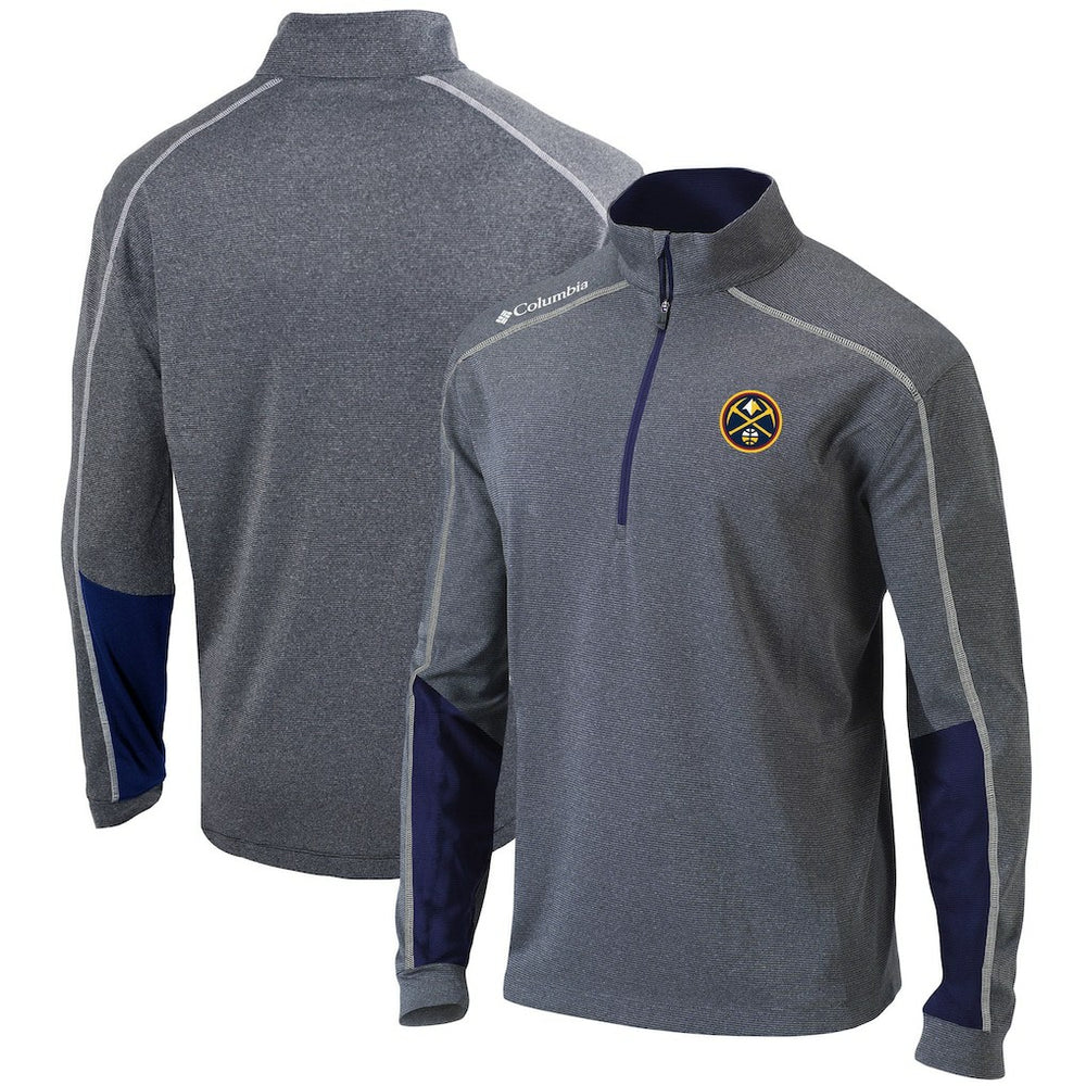 Denver Nuggets Omni-Wick Shotgun 2.0 Quarter-Zip Pullover Top Heathered Gray/Navy - NBA