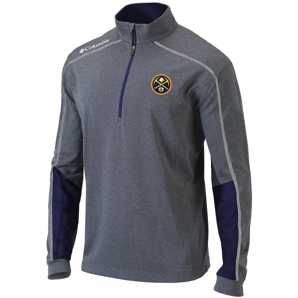 Denver Nuggets Omni-Wick Shotgun 2.0 Quarter-Zip Pullover Top Heathered Gray/Navy - NBA