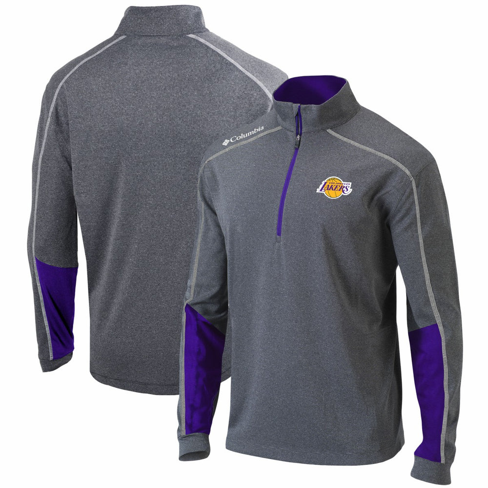 Los Angeles Lakers Omni-Wick Shotgun 2.0 Quarter-Zip Pullover Top Heathered Gray/Purple - NBA