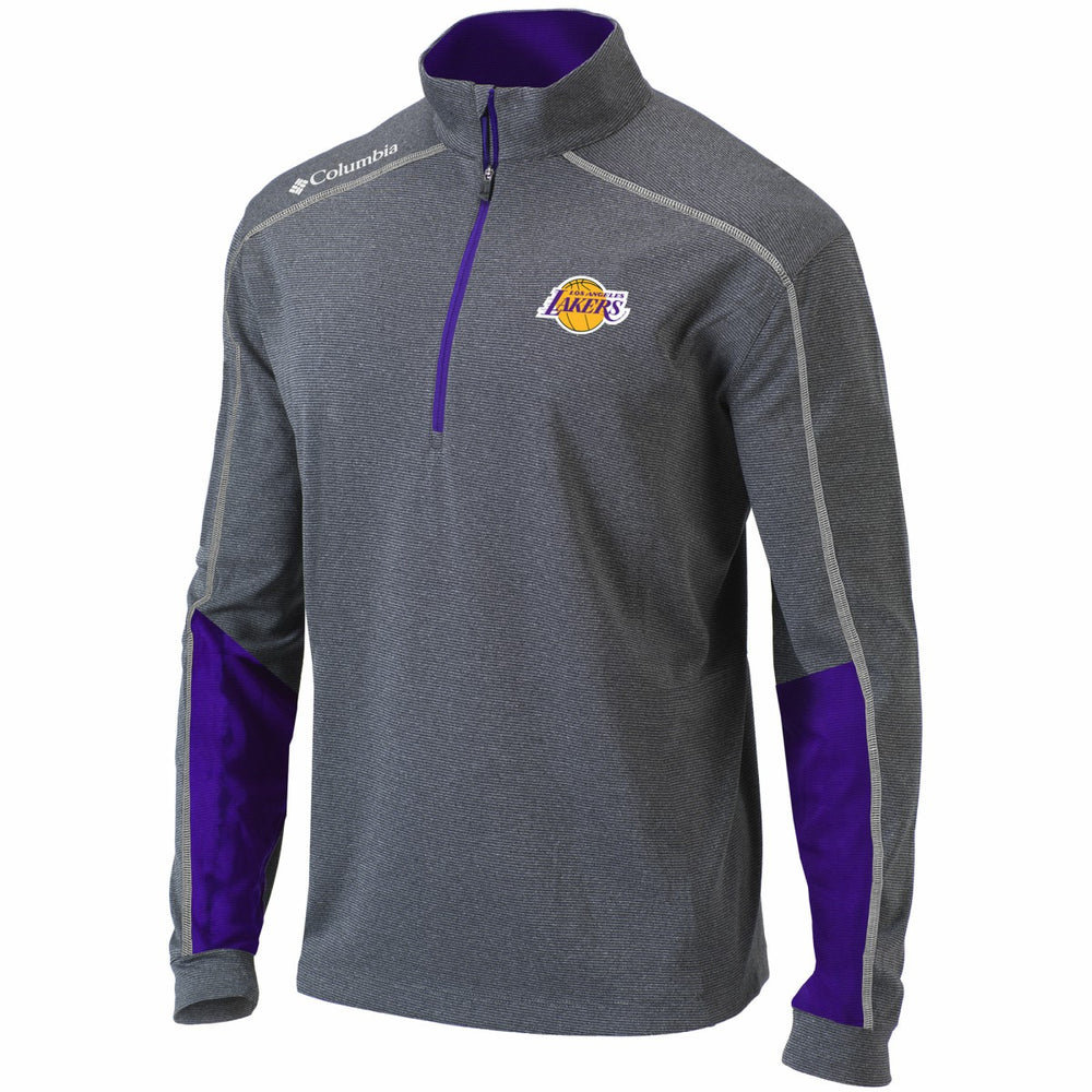 Los Angeles Lakers Omni-Wick Shotgun 2.0 Quarter-Zip Pullover Top Heathered Gray/Purple - NBA