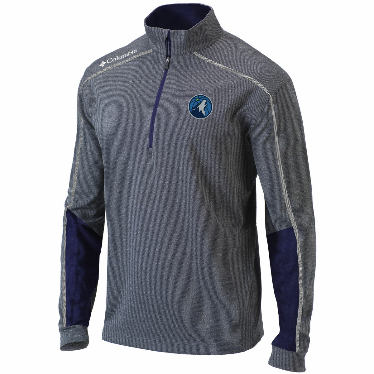 Minnesota Timberwolves Omni-Wick Shotgun 2.0 Quarter-Zip Pullover Top Heathered Gray/Navy - NBA