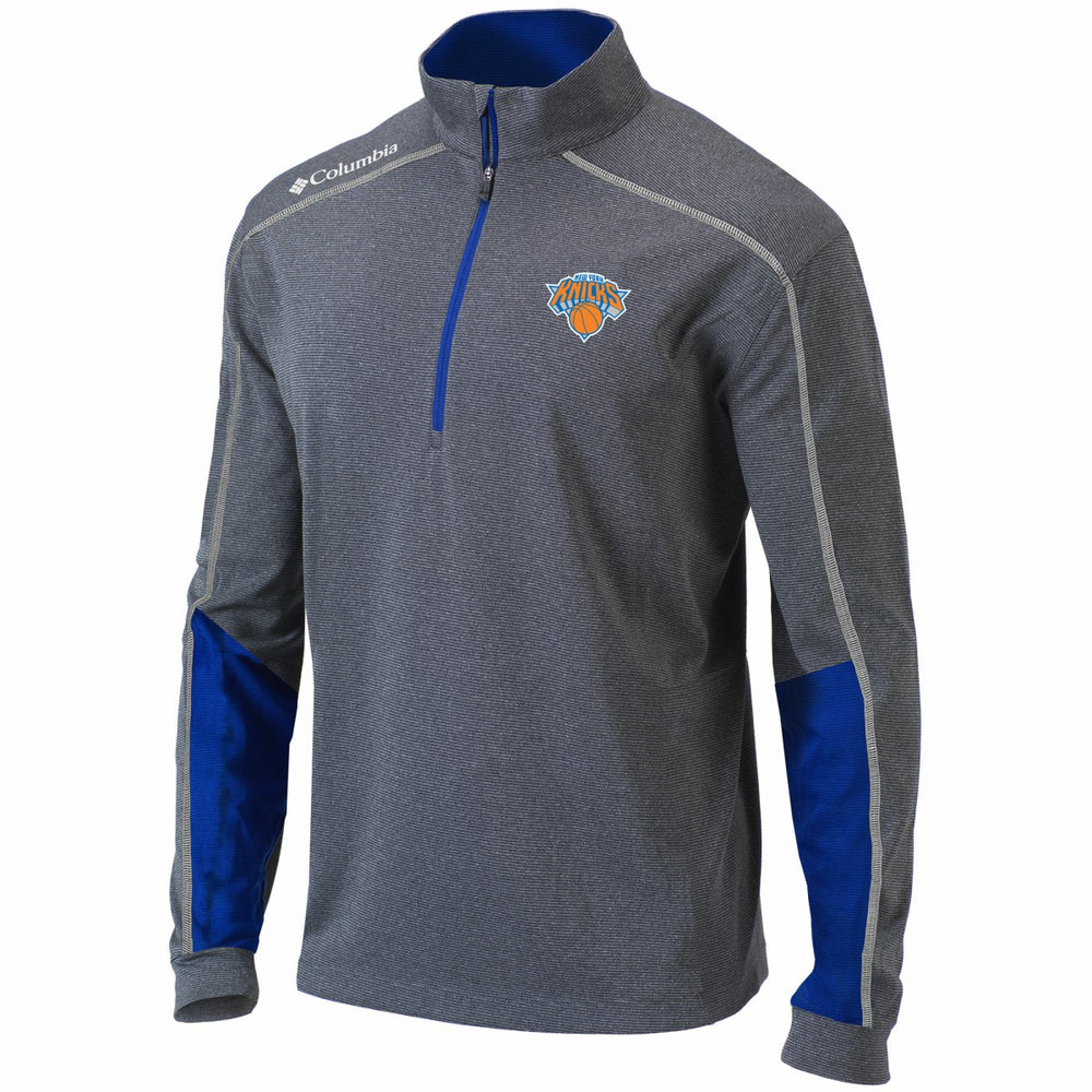 New York Knicks Omni-Wick Shotgun 2.0 Quarter-Zip Pullover Top Heathered Gray/Blue - NBA