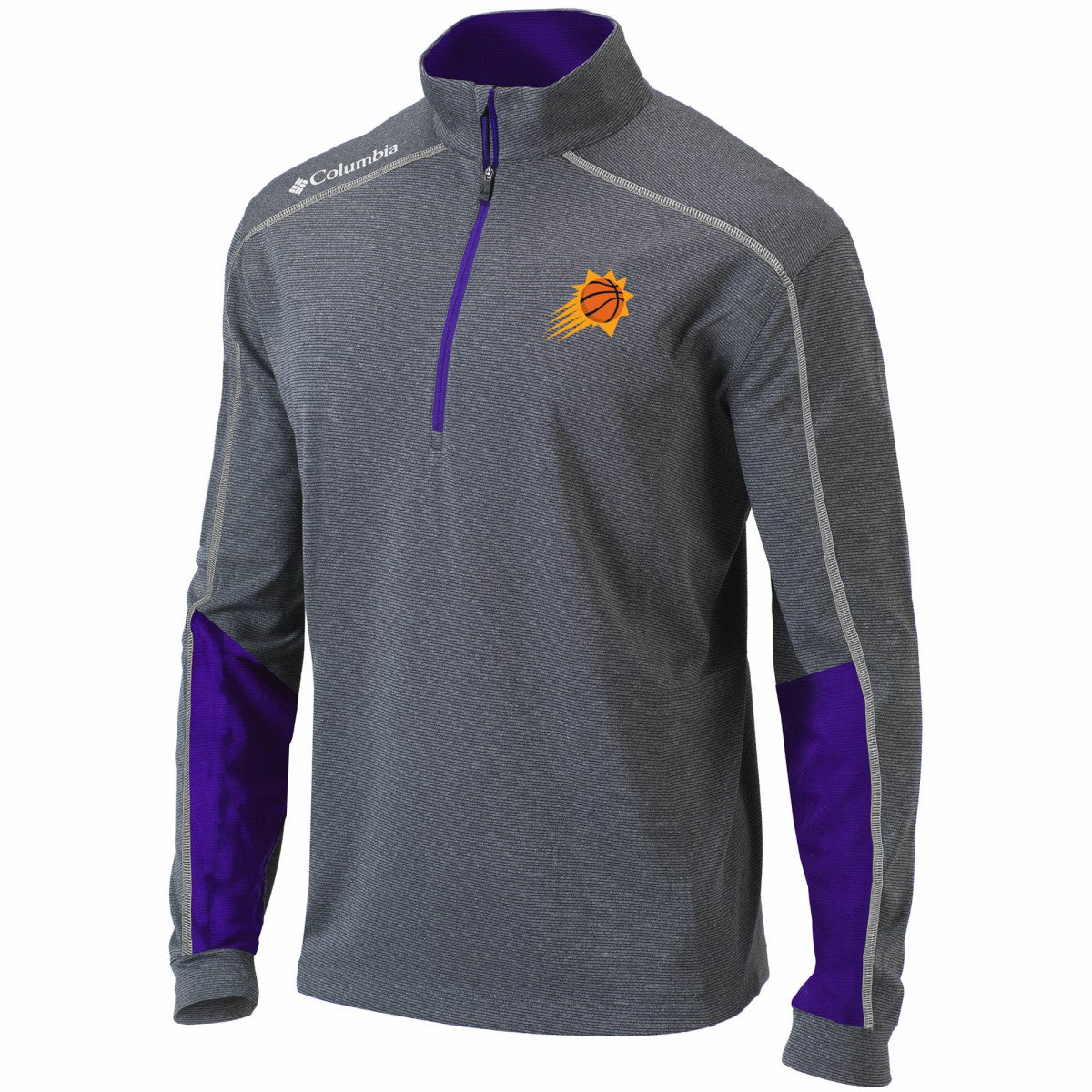 Phoenix Suns Omni-Wick Shotgun 2.0 Quarter-Zip Pullover Top Heathered Gray/Purple - NBA