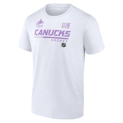 Vancouver Canucks NHL Hockey Fights Cancer T-Shirt - White - NHL