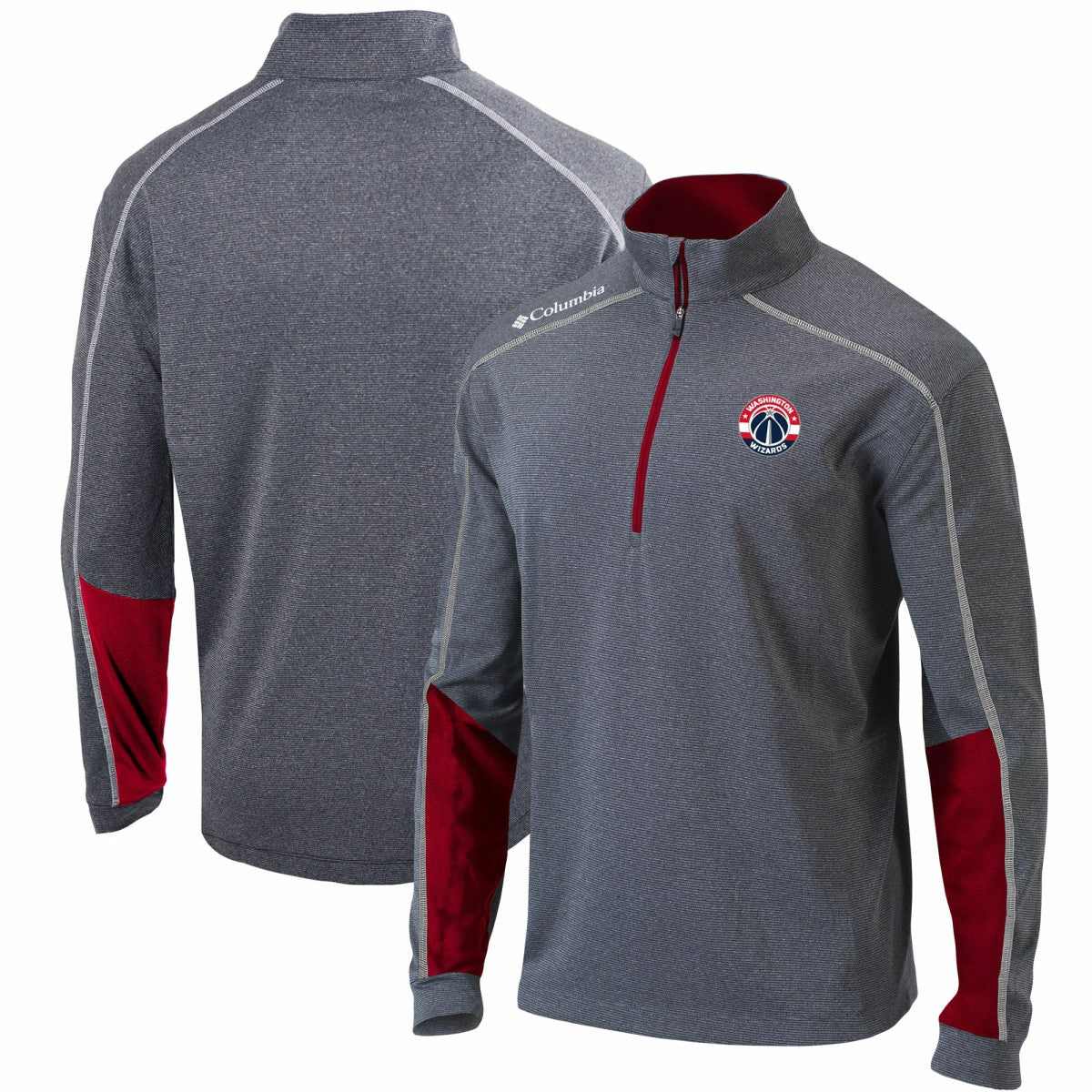 Washington Wizards Omni-Wick Shotgun 2.0 Quarter-Zip Pullover Top Heathered Gray/Red - NBA