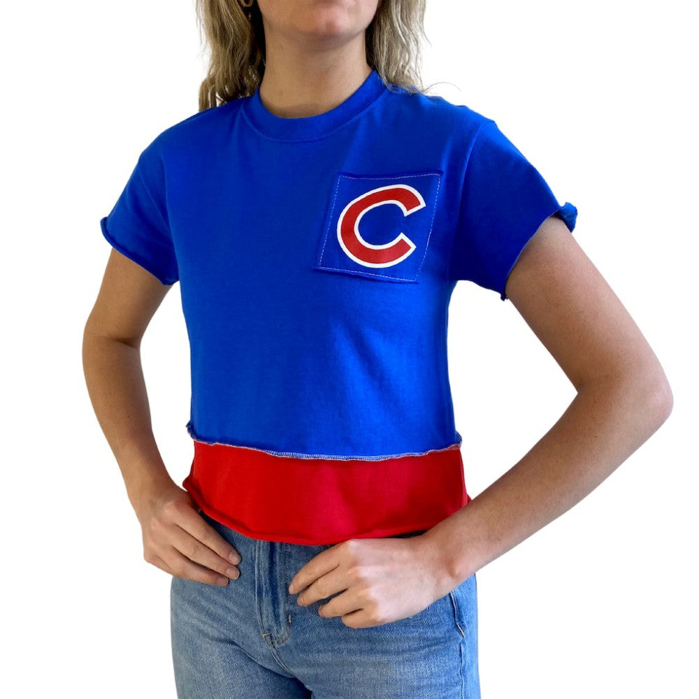 Chicago Cubs Refried Apparel Women's Cropped T-Shirt - MLB