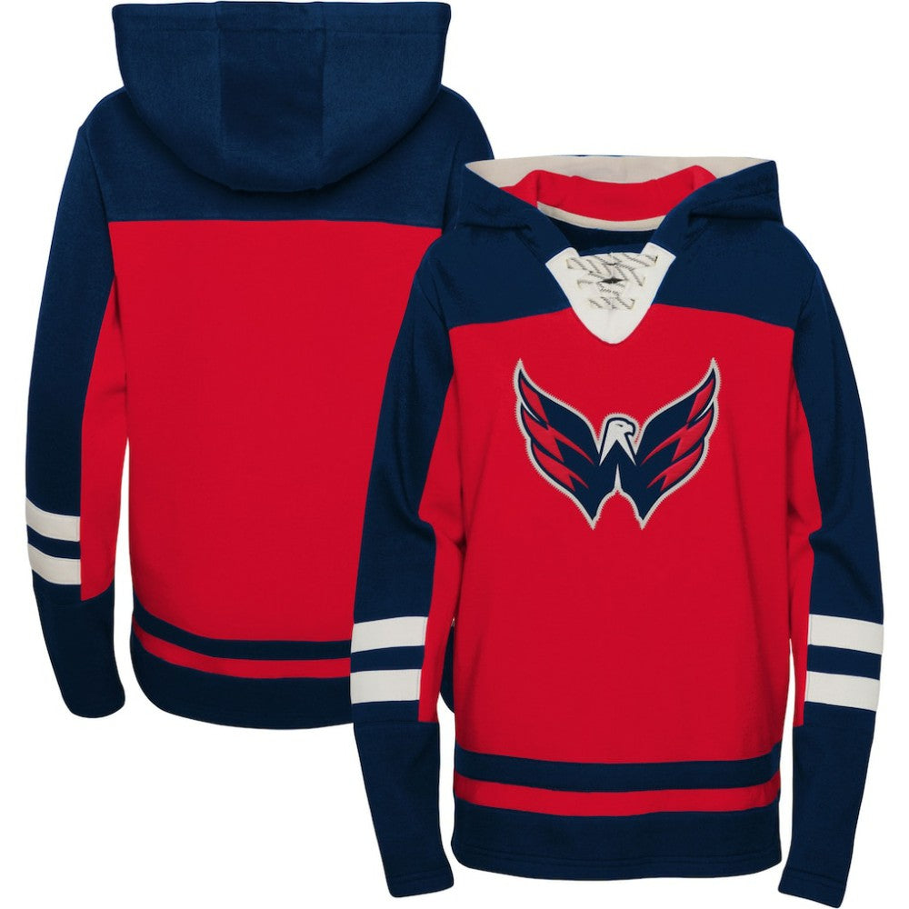 Washington Capitals Youth Ageless Revisited Home Lace-Up Pullover Hoodie - Red - NHL