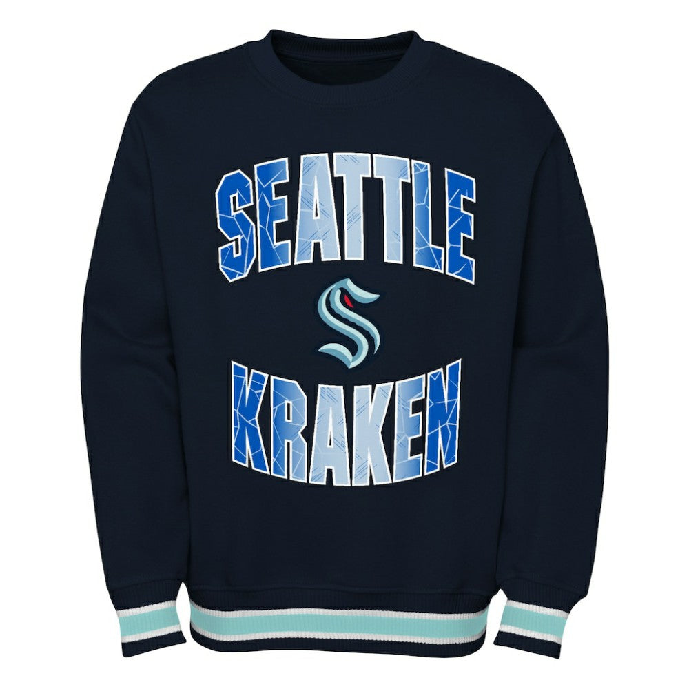 Seattle Kraken Youth Classic Blueliner Pullover Sweatshirt - Deep Sea Blue - NHL