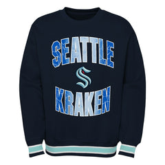 Seattle Kraken Youth Classic Blueliner Pullover Sweatshirt - Deep Sea Blue - NHL