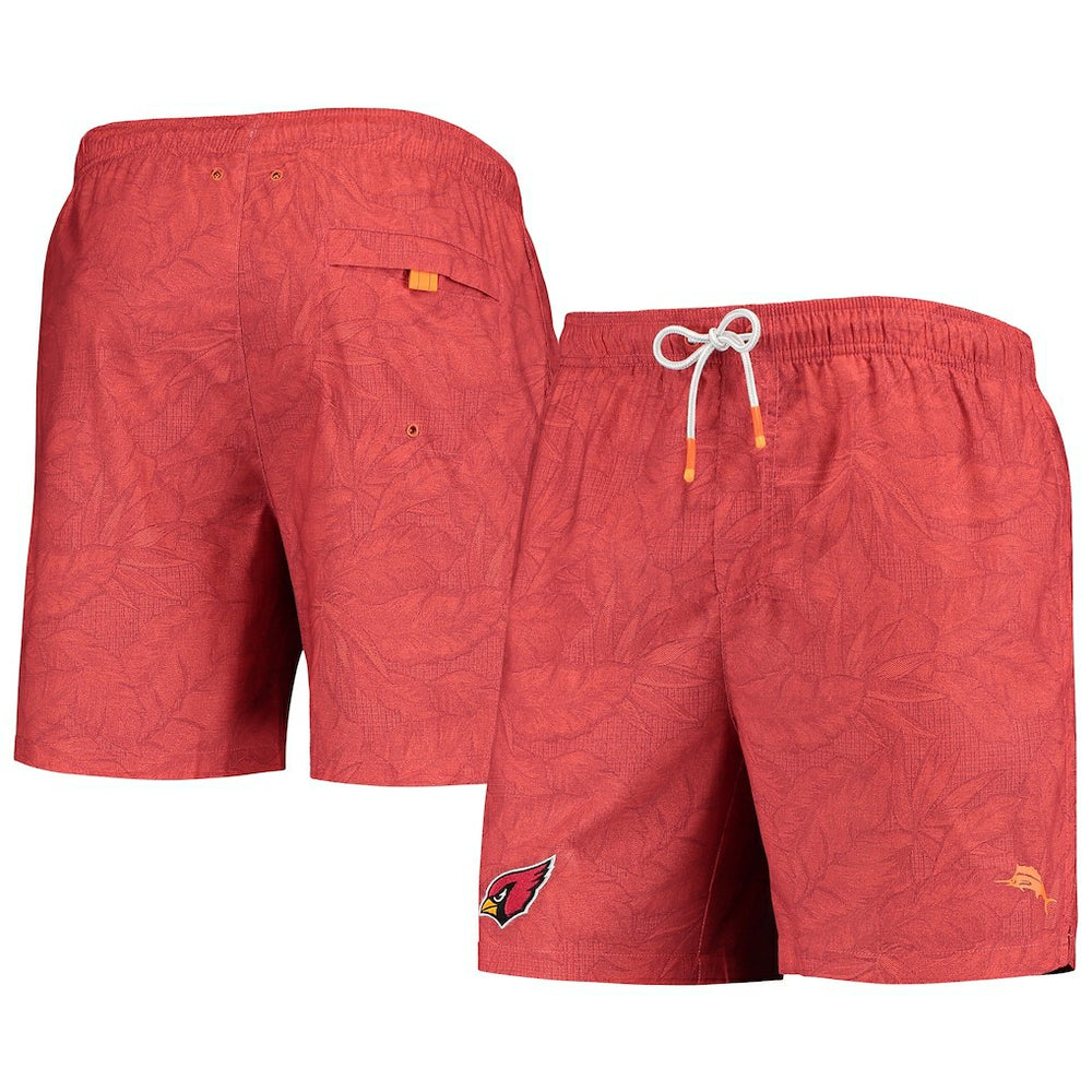 Arizona Cardinals Team Naples Layered Leaves Swim Trunks Cardinal | Tommy Bahama