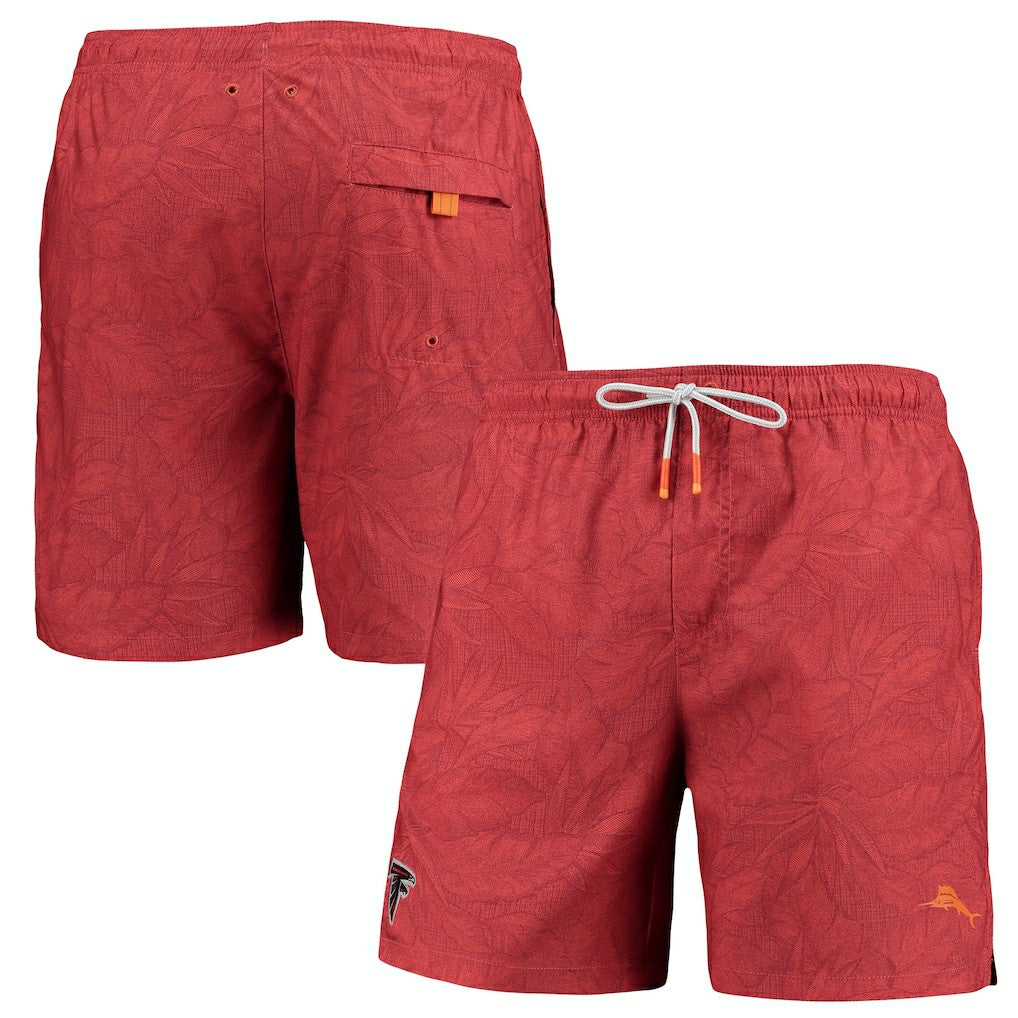 Atlanta Falcons Naples Layered Leaves Swim Trunks Red | Tommy Bahama