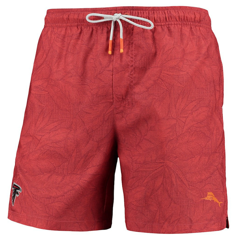 Atlanta Falcons Naples Layered Leaves Swim Trunks Red | Tommy Bahama