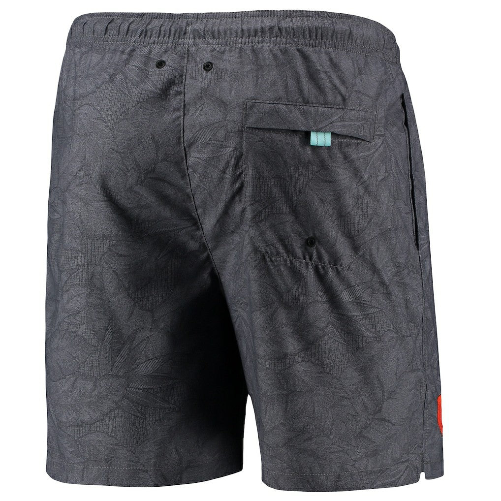 Cleveland Browns Naples Layered Leaves Swim Trunks Black | Tommy Bahama