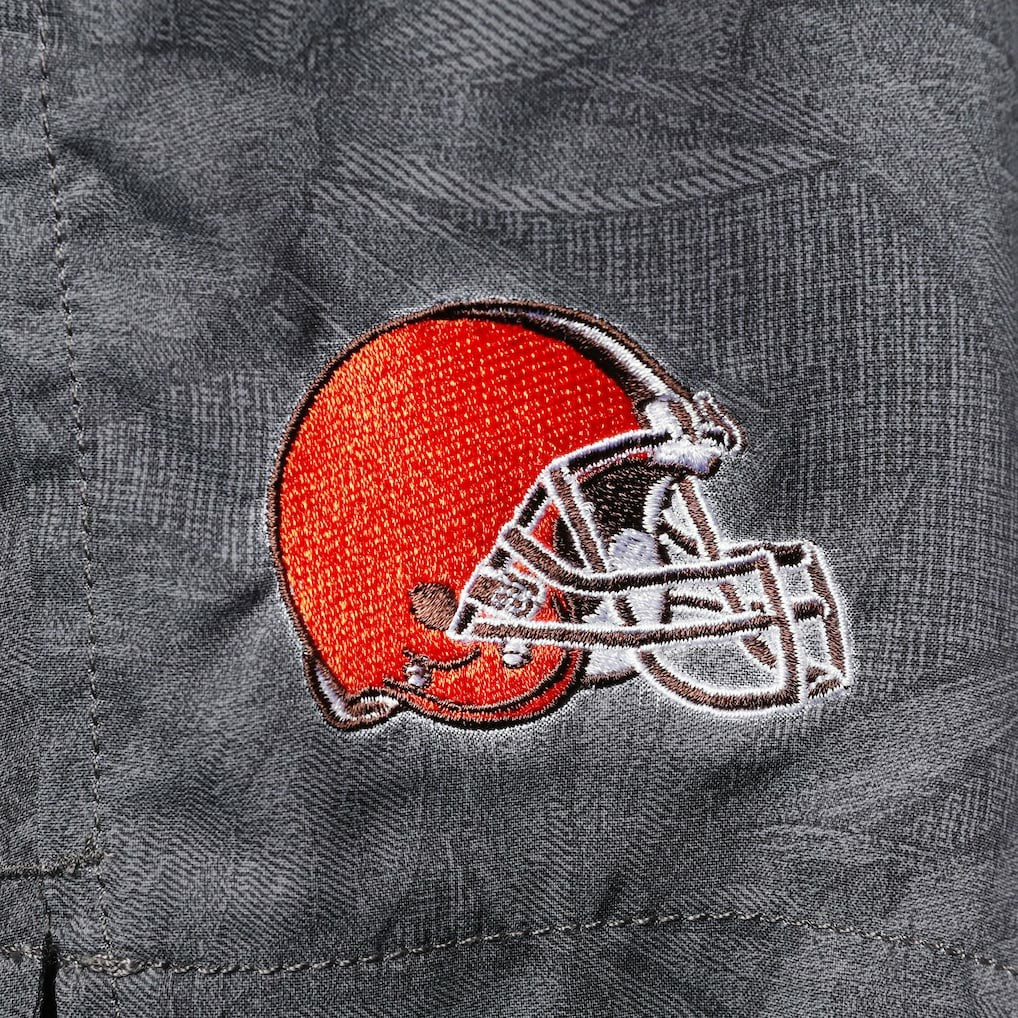 Cleveland Browns Naples Layered Leaves Swim Trunks Black | Tommy Bahama