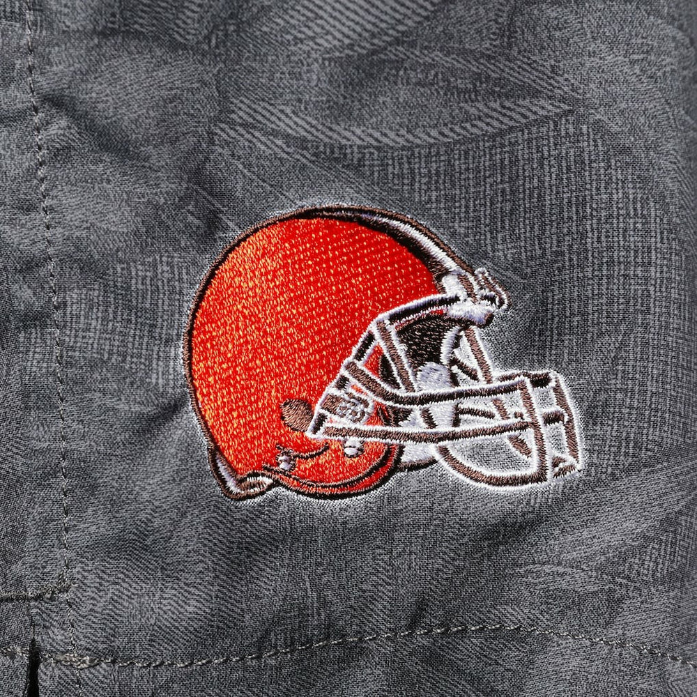 Cleveland Browns Naples Layered Leaves Swim Trunks Black | Tommy Bahama