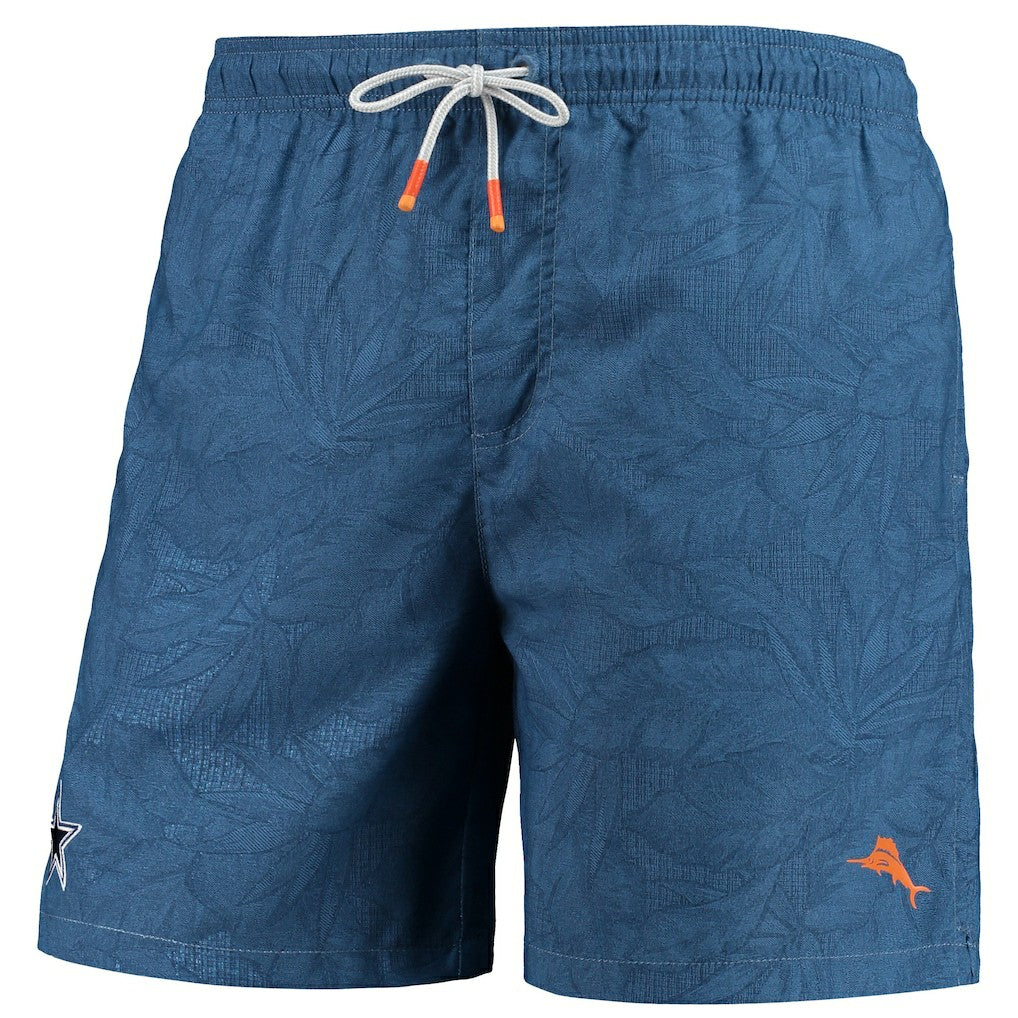 Dallas Cowboys Naples Layered Leaves Swim Trunks Navy | Tommy Bahama