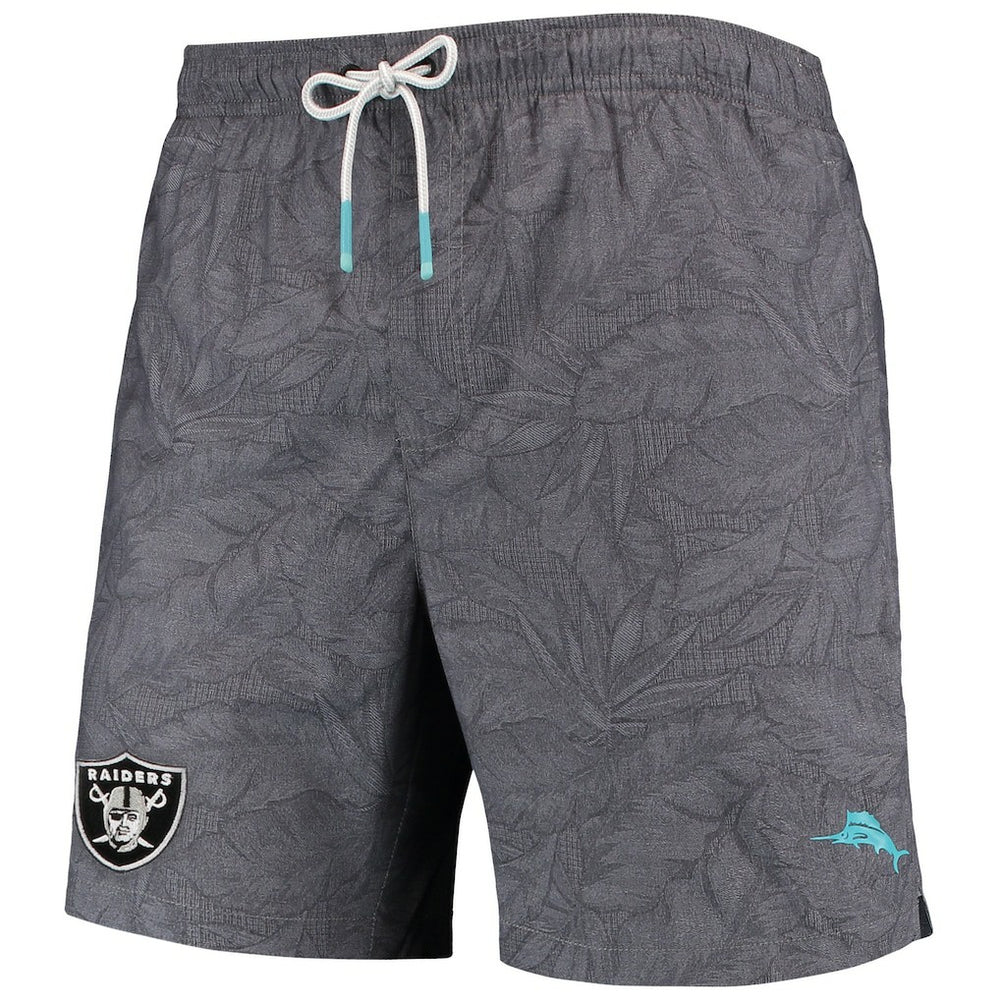 Las Vegas Raiders Naples Layered Leaves Swim Trunks Black | Tommy Bahama