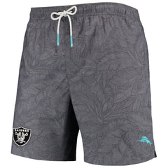 Las Vegas Raiders Naples Layered Leaves Swim Trunks Black | Tommy Bahama
