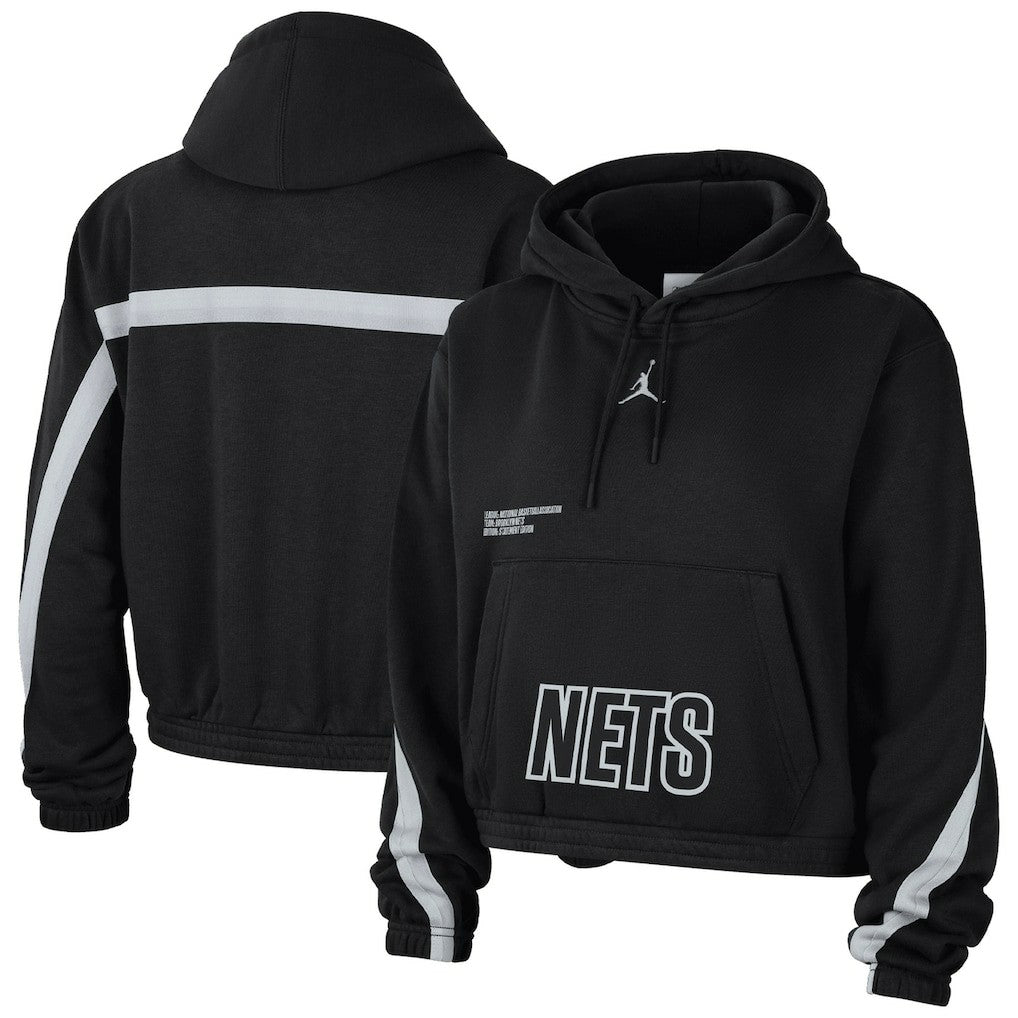 Brooklyn Nets Jordan Brand Women's Courtside Statement Edition Pullover Hoodie Black - NBA