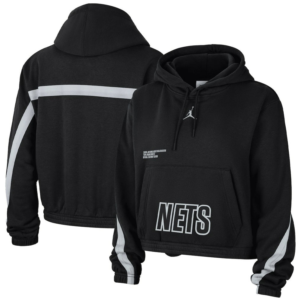 Brooklyn Nets Jordan Brand Women's Courtside Statement Edition Pullover Hoodie Black - NBA