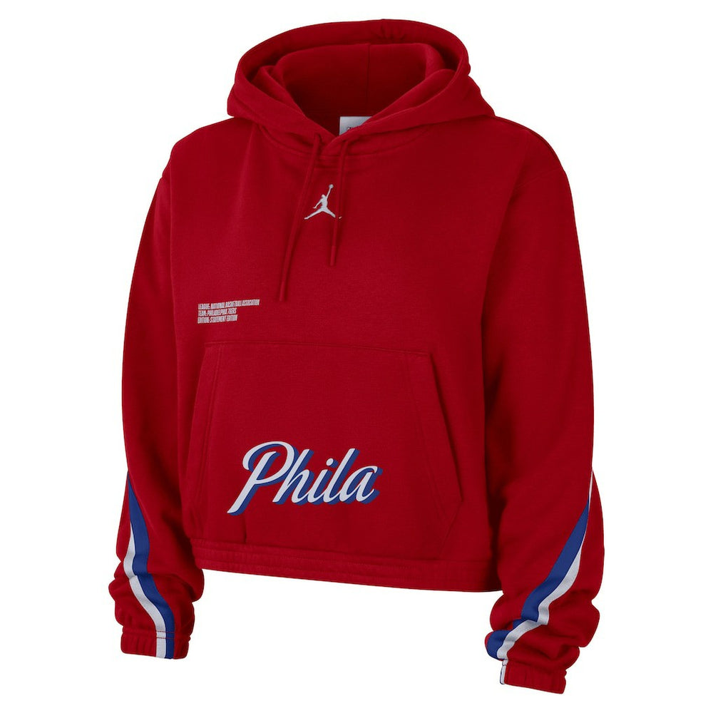 Philadelphia 76ers Jordan Brand Women's Courtside Statement Edition Pullover Hoodie Red - NBA