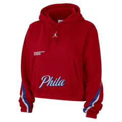 Philadelphia 76ers Jordan Brand Women's Courtside Statement Edition Pullover Hoodie Red - NBA