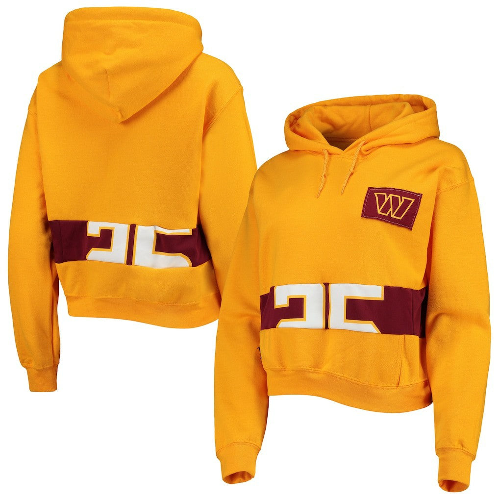 Washington Commanders Refried Apparel Women's Cropped Pullover Hoodie Gold | NFL