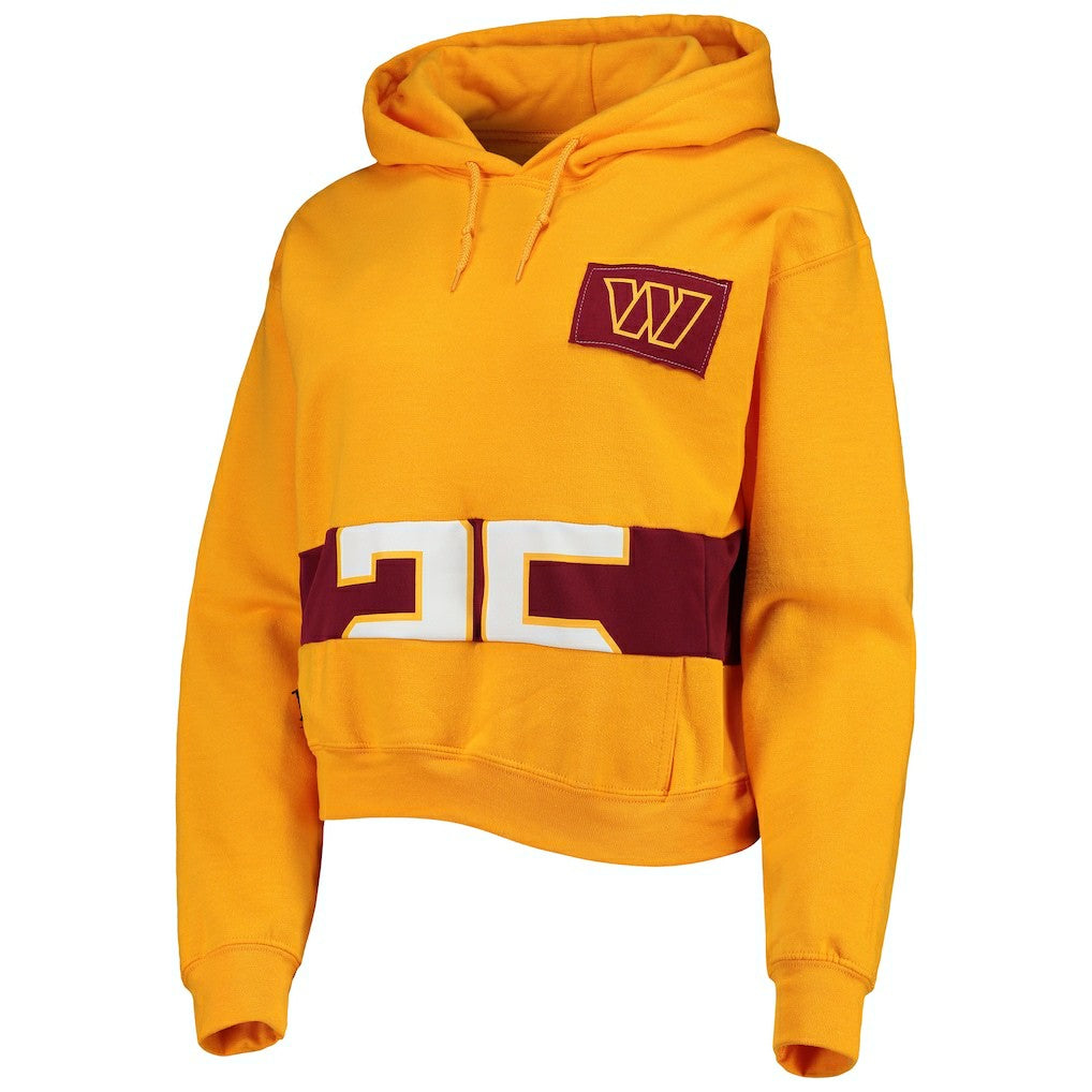 Washington Commanders Refried Apparel Women's Cropped Pullover Hoodie Gold | NFL