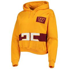 Washington Commanders Refried Apparel Women's Cropped Pullover Hoodie Gold | NFL