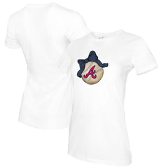 Atlanta Braves Tiny Turnip Women's Baseball Bow T-Shirt - MLB