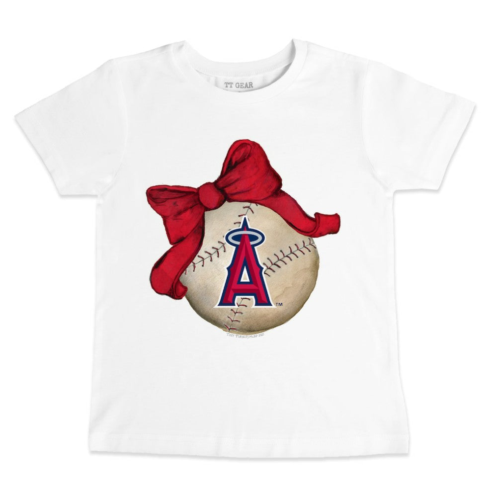 Los Angeles Angels Tiny Turnip Youth Baseball Bow T-Shirt - MLB