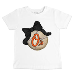 Baltimore Orioles Tiny Turnip Youth Baseball Bow T-Shirt - MLB