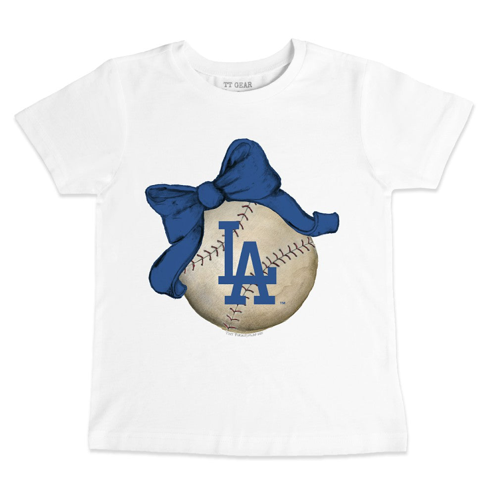 Los Angeles Dodgers Tiny Turnip Youth Baseball Bow T-Shirt - MLB