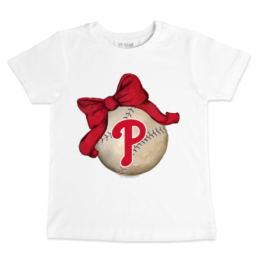 Philadelphia Phillies Tiny Turnip Youth Baseball Bow T-Shirt - MLB