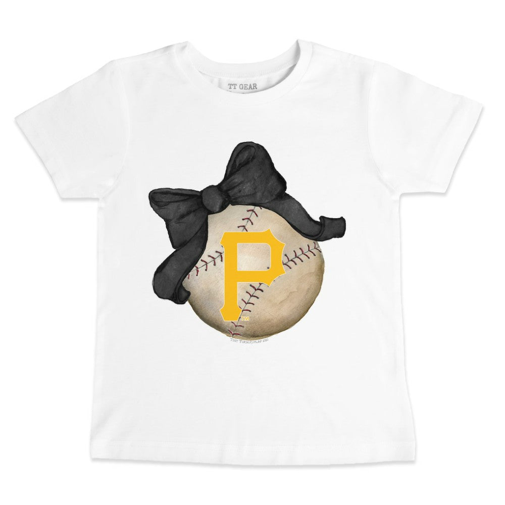 Pittsburgh Pirates Tiny Turnip Youth Baseball Bow T-Shirt - MLB