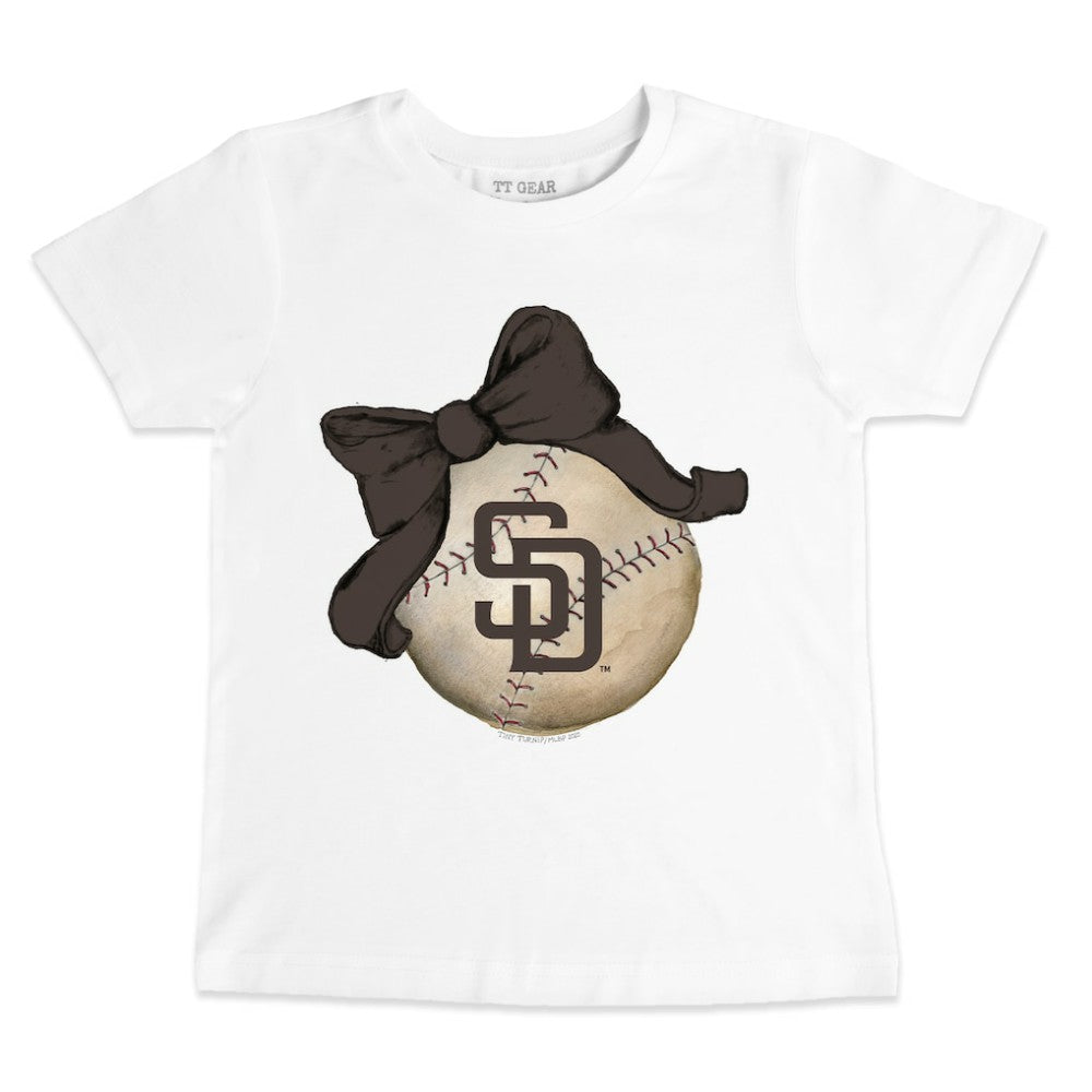 San Diego Padres Tiny Turnip Youth Baseball Bow T-Shirt - MLB