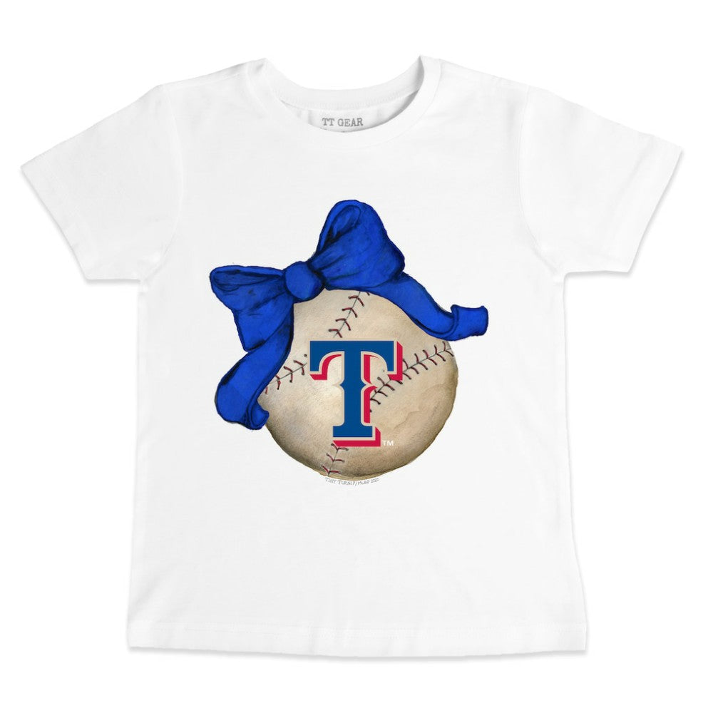 Texas Rangers Tiny Turnip Youth Baseball Bow T-Shirt - MLB