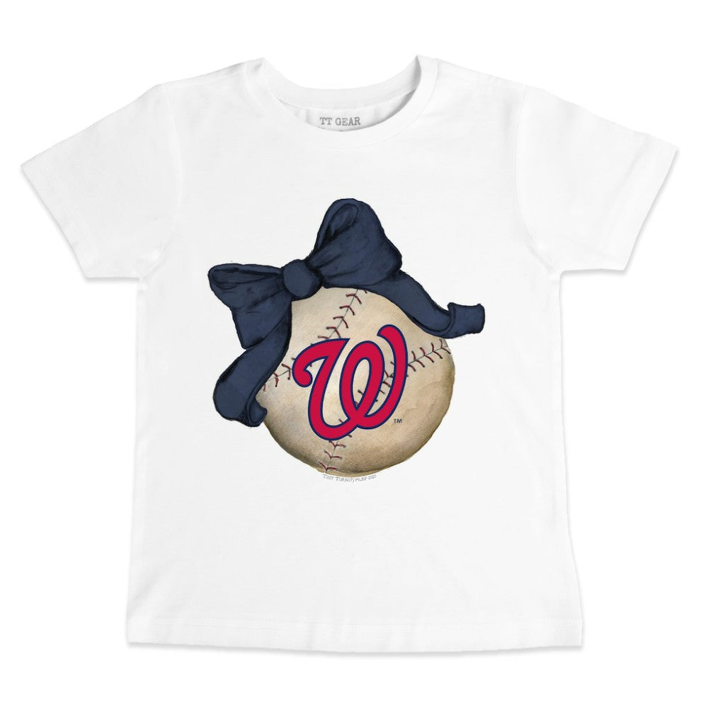 Washington Nationals Tiny Turnip Youth Baseball Bow T-Shirt - MLB
