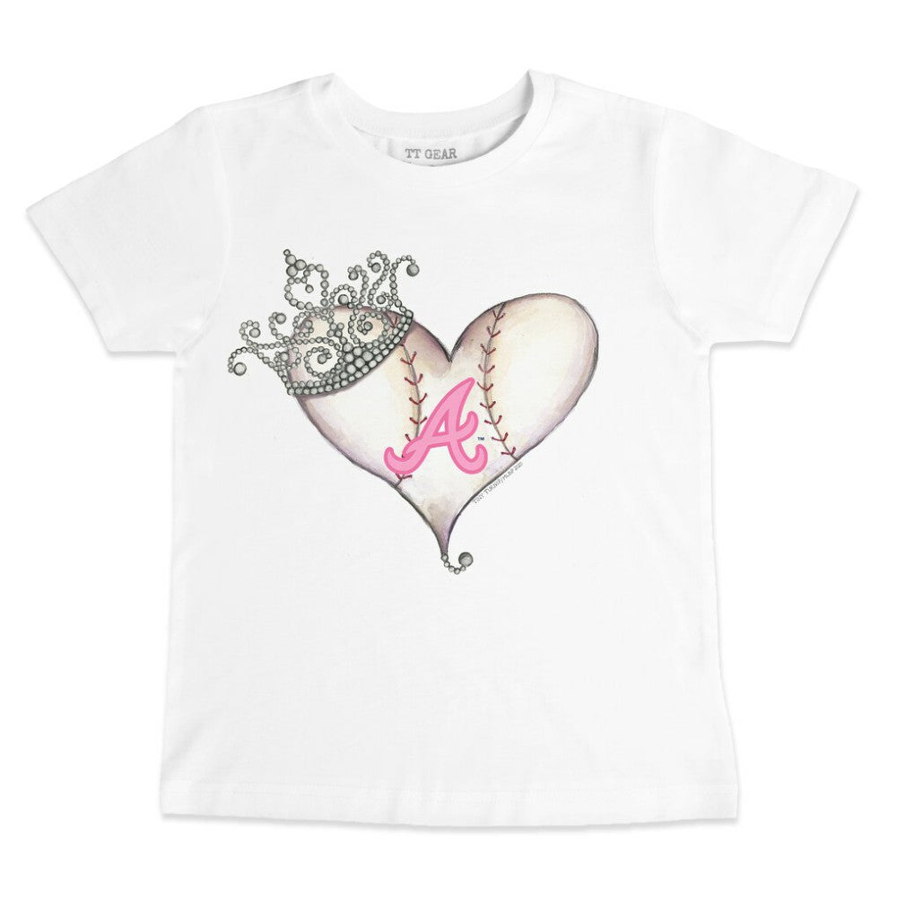 Atlanta Braves Tiny Turnip Youth Baseball Tiara Heart T-Shirt - MLB