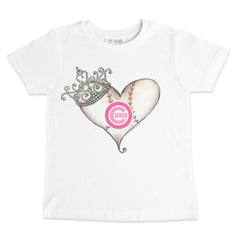 Chicago Cubs Tiny Turnip Youth Baseball Tiara Heart T-Shirt - MLB