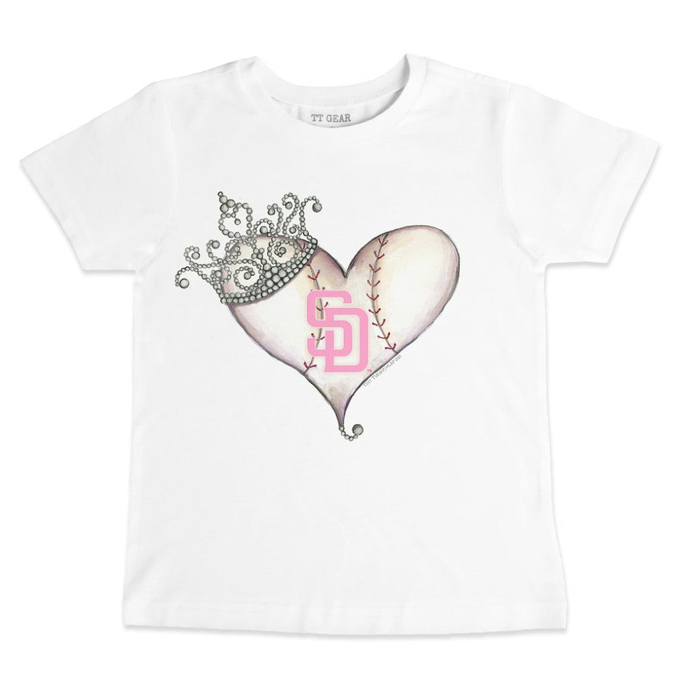 San Diego Padres Tiny Turnip Youth Baseball Tiara Heart T-Shirt - MLB