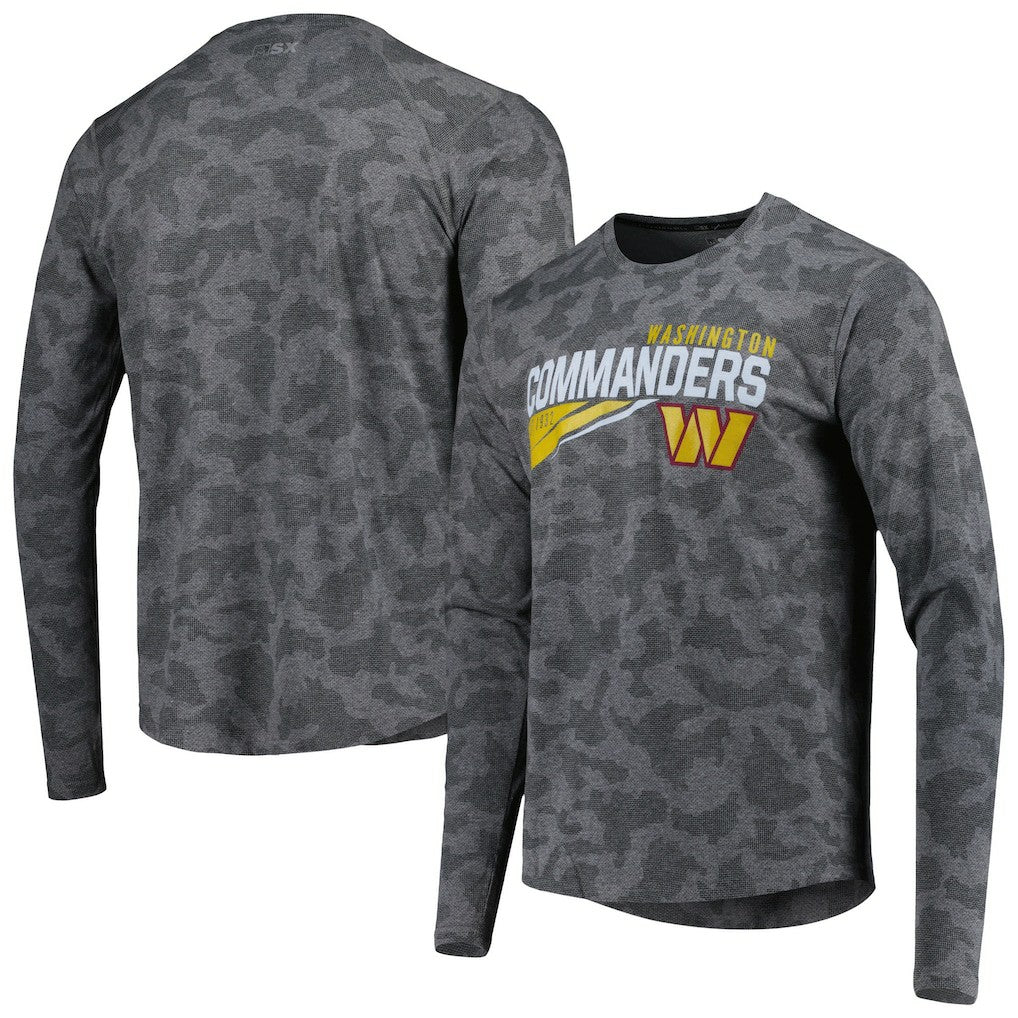 Washington Commanders MSX by Michael Strahan Camo Long Sleeve T-Shirt Black | NFL