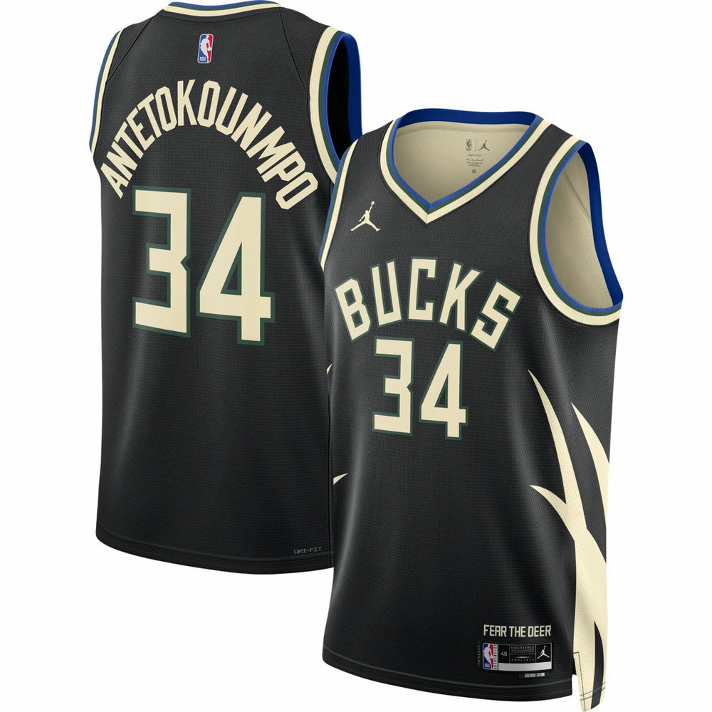 Giannis Antetokounmpo Milwaukee Bucks Jordan Brand Unisex Swingman Jersey Statement Edition Black - NBA
