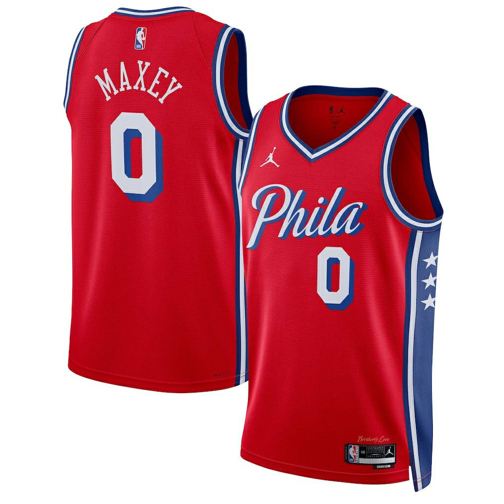Tyrese Maxey Philadelphia 76ers Jordan Brand Unisex Swingman Jersey Statement Edition Red - NBA