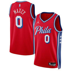 Tyrese Maxey Philadelphia 76ers Jordan Brand Unisex Swingman Jersey Statement Edition Red - NBA
