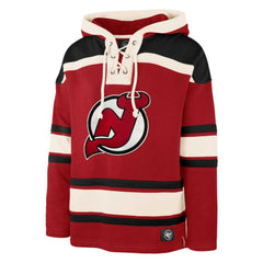 Jack Hughes New Jersey Devils '47 Player Lacer Pullover Hoodie - Red - NHL