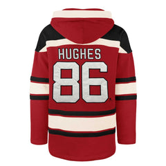 Jack Hughes New Jersey Devils '47 Player Lacer Pullover Hoodie - Red - NHL