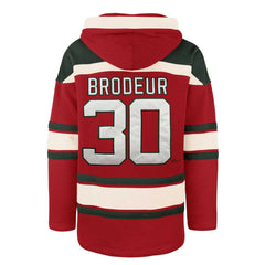 Martin Brodeur New Jersey Devils '47 Retired Player Name & Number Lacer Pullover Hoodie - Red - NHL