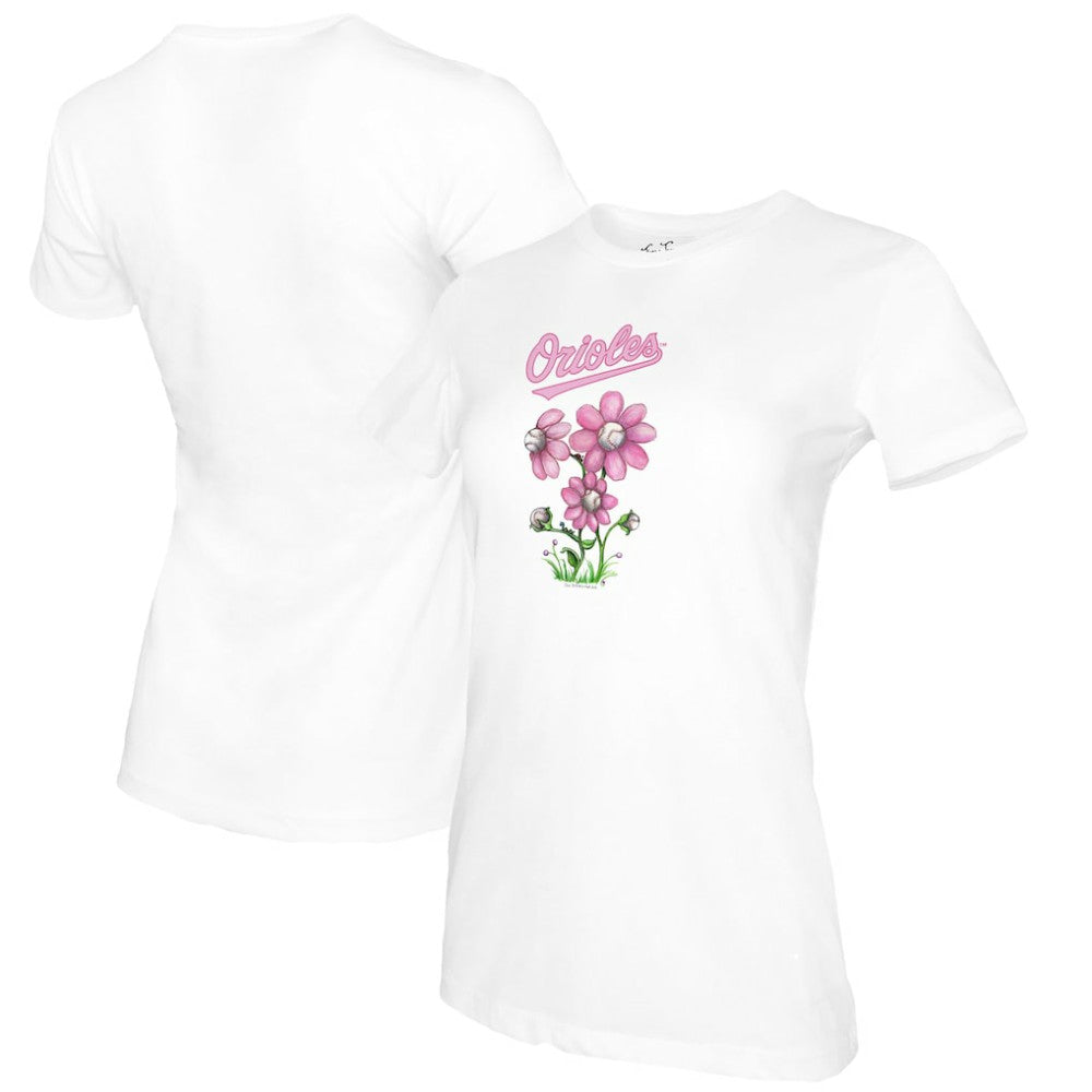 Baltimore Orioles Tiny Turnip Women's Blooming Baseballs T-Shirt - MLB